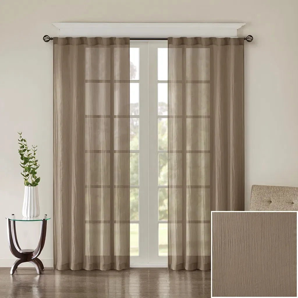 Solid Crushed Curtain Panel Pair(2 Pcs Window Panels)