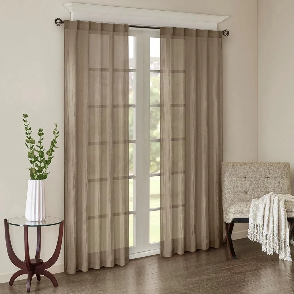 Solid Crushed Curtain Panel Pair(2 Pcs Window Panels)