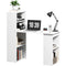 HOMCOM Modern Small Computer Desk with 6-Tier Storage Shelves Combo, Multipurpose Industrial Wood Desk Workstation for Home Office, White