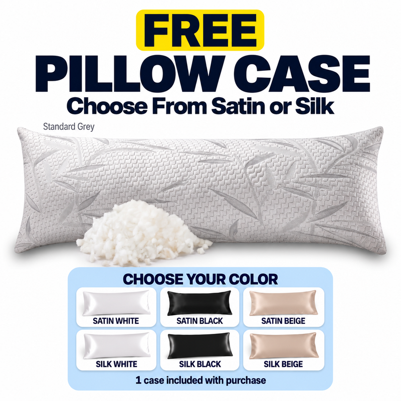 Memory Foam Body Pillow with Removable Pillowcase –  54 x 20 in