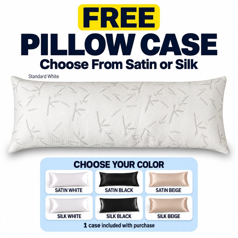 Memory Foam Body Pillow with Removable Pillowcase –  54 x 20 in
