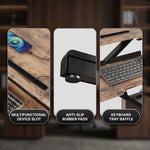 Standing desk converter keyboard tray capacity and pneumatic lift mechanism diagram