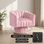 Swivel accent chair dimension diagram with labeled measurements and parts