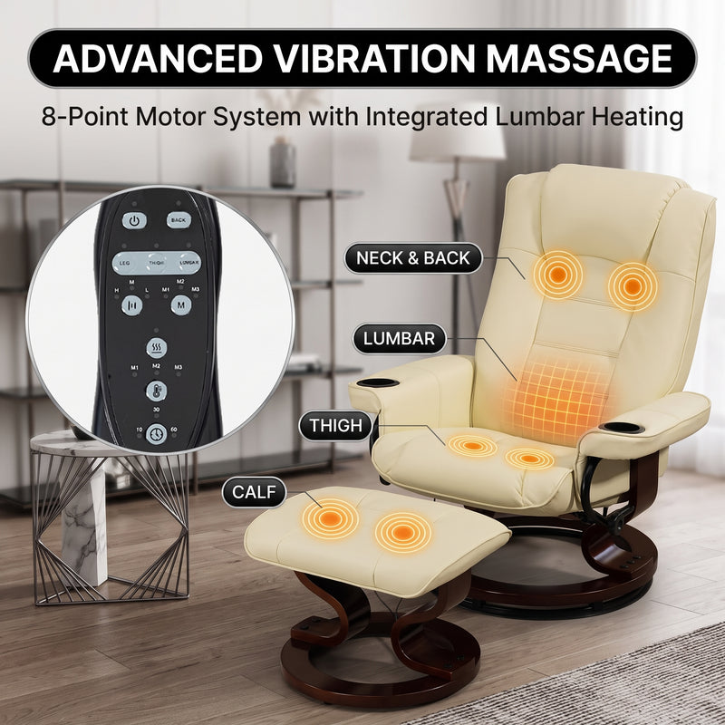 Diagram of three reclining positions - 105 degrees reading, 120 degrees lounging and 140 degrees resting