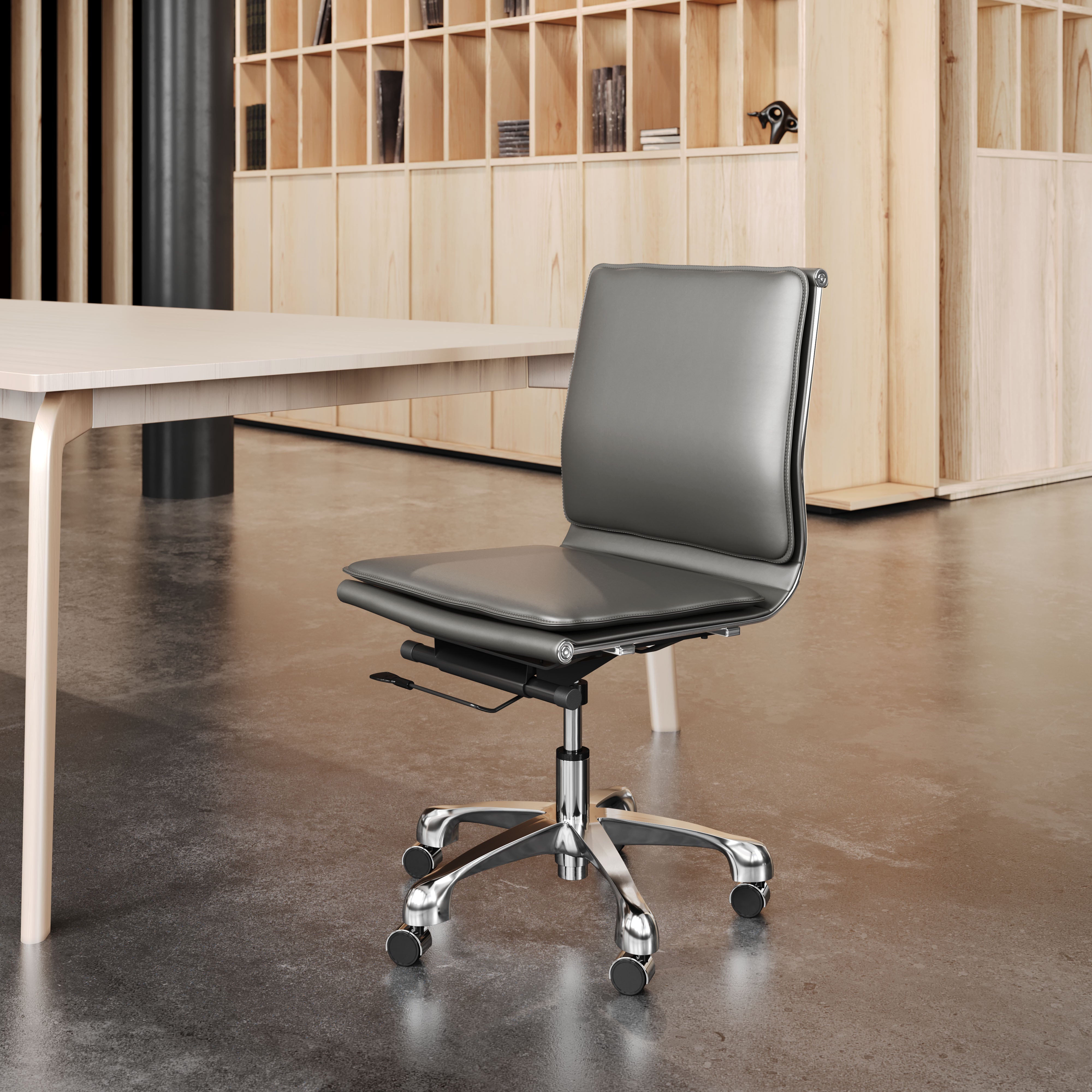 Lider Plus Armless Office Chair Gray