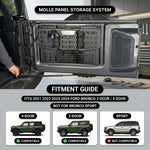 MOLLE panel on the tailgate table shown holding gloves for accessory mounting