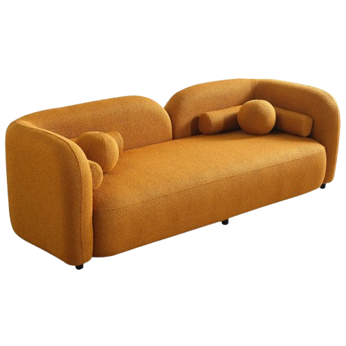 Donna Japandi Style Boucle Sofa Yellow