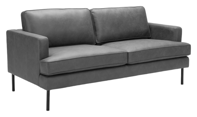 Vintage Gray Sofa – Durable Vinyl & Steel Frame | Modern Stylish Seating | Trufairs