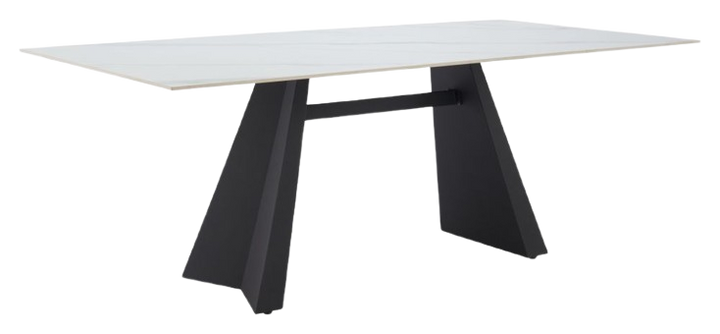 Inky Dining Table White – Elegant Faux Marble & Steel Dining Table | Dining Room Furniture | Trufairs