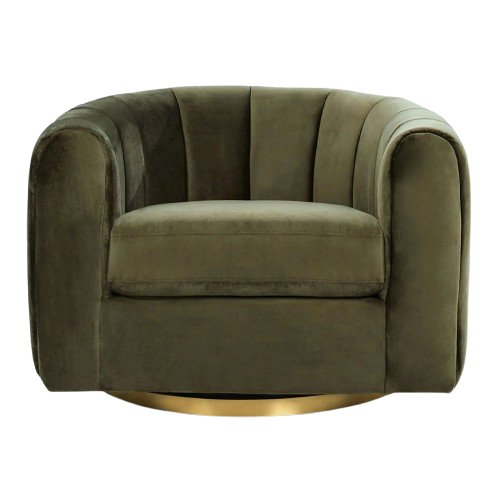 Cosey Green Velvet Swivel Chair