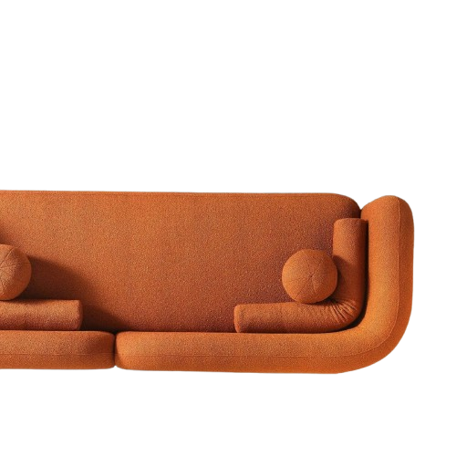 Donna Japandi Style Boucle Sofa Orange