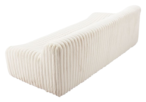 Contemporary Cream Sofa – Plush Cord-Style Fabric & Ash Wood | Living Room Seating | Trufairs