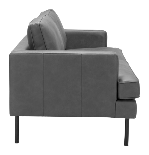 Vintage Gray Sofa – Durable Vinyl & Steel Frame | Modern Stylish Seating | Trufairs