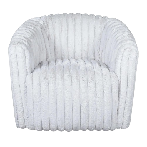 Mira White Velvet Swivel Chair