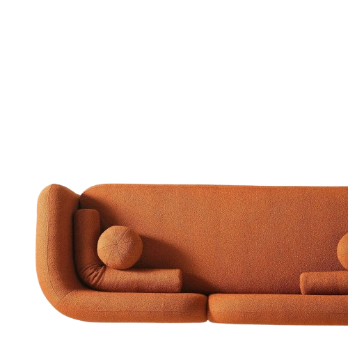 Donna Japandi Style Boucle Sofa Orange