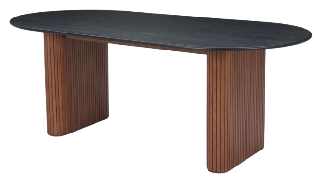 Lassig Dining Table – Stunning Black & Walnut Design | Dining Room Furniture | Trufairs
