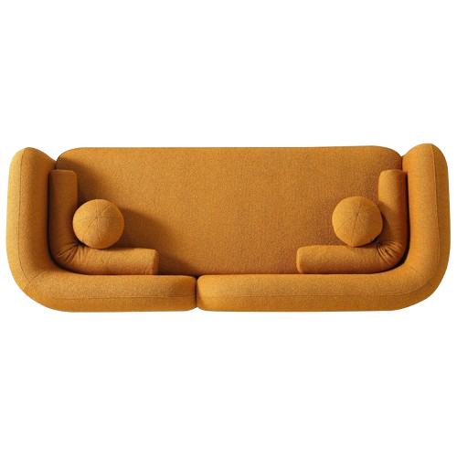 Donna Japandi Style Boucle Sofa Yellow