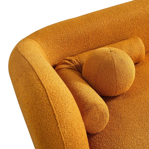Donna Japandi Style Boucle Sofa Yellow