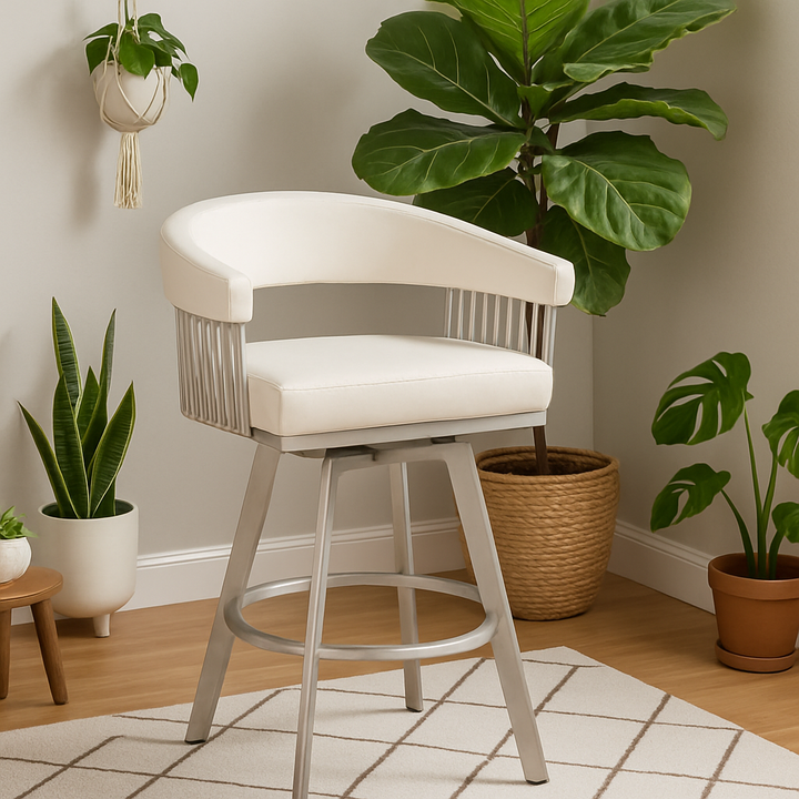 Bantry Swivel Barstool: Premium Deco-Glam Statement Seating