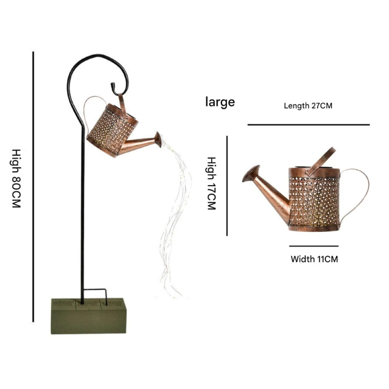 Solar Watering Can Light Outdoor – Retro Metal Lantern with Warm Fairy String Lights, Waterproof Garden Decor, Hanging LED Kettle Lantern for Patio & Yard, Decorative Solar Garden Light | Solar Lanterns | Trufairs