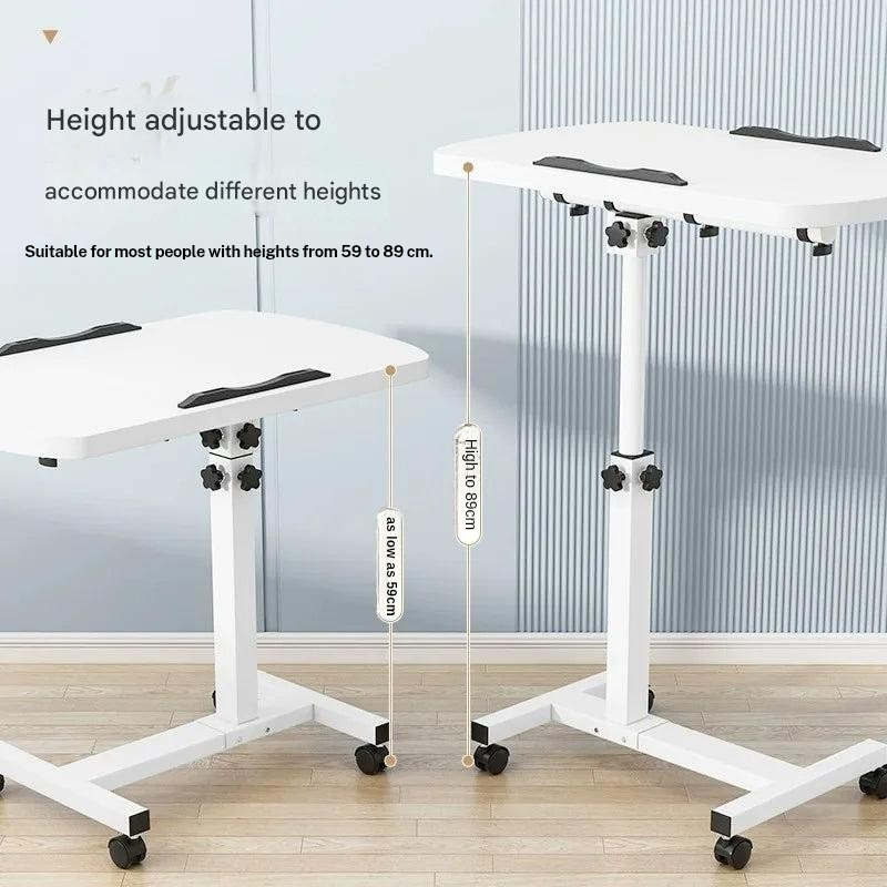 Tilting Overbed Table with Wheels – Height Adjustable Mobile Desk for Bed & Sofa, 2 Tilting Desktops | Bedside Laptop Table | Trufairs