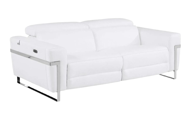 Global United Top Grain Italian Leather Sofa with Power Recliner