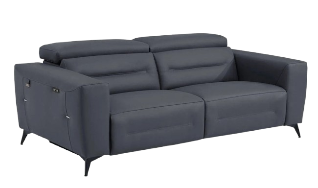 Global United Top Grain Italian Leather Sofa with Power Recliner