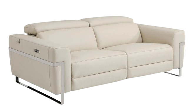 Global United Top Grain Italian Leather Sofa with Power Recliner