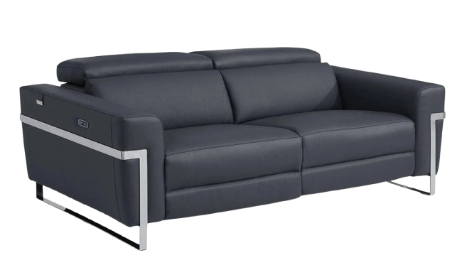 Global United Top Grain Italian Leather Sofa with Power Recliner