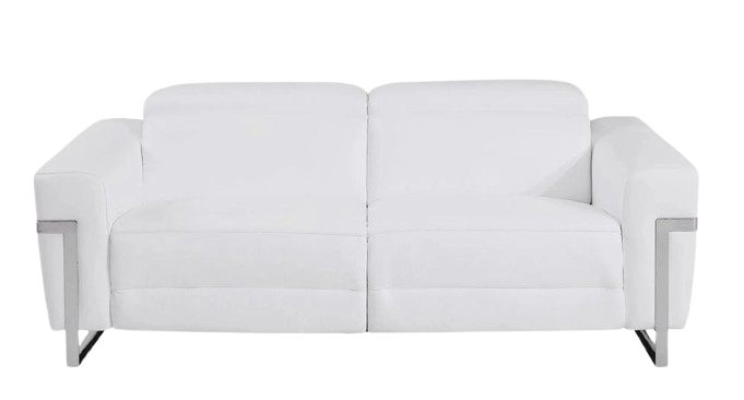 Global United Top Grain Italian Leather Sofa with Power Recliner