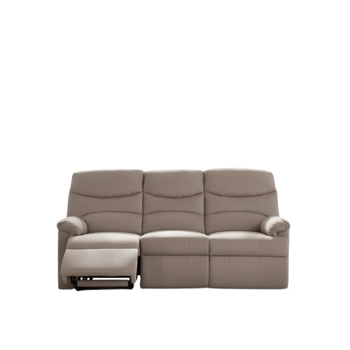 Luxurious Velvet Light Brown Color 3-Seater Manual Recliner Sofa Couch Manual Motion Plush Armrest Living Room Furniture 1pc Sofa Couch