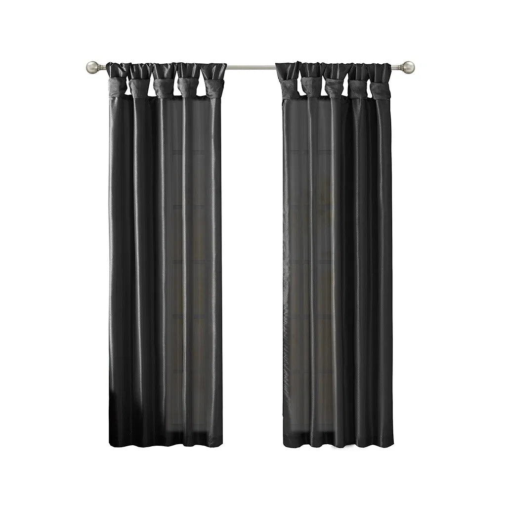 Twist Tab Lined Window Curtain Panel(Only 1 Pc Panel)