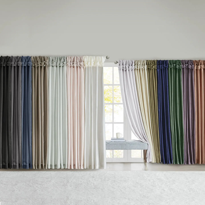 Twist Tab Lined Window Curtain Panel(Only 1 Pc Panel)