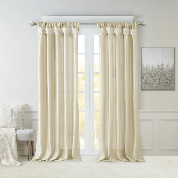 Twist Tab Lined Window Curtain Panel(Only 1 Pc Panel)