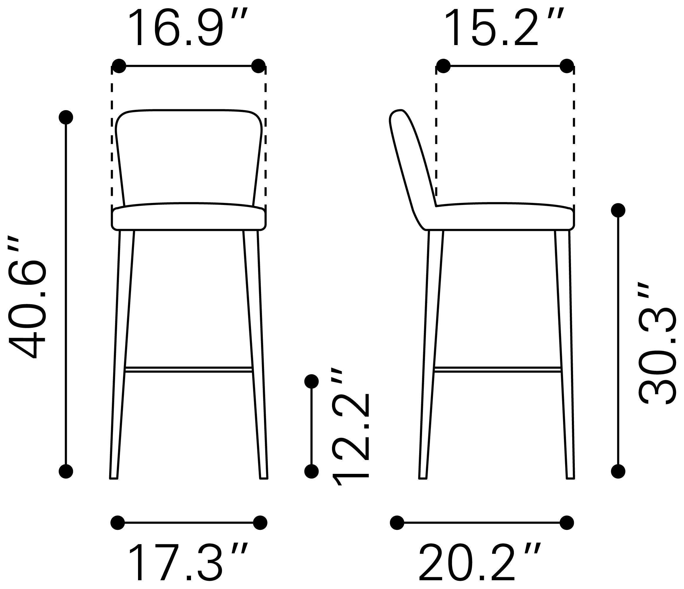 Manchester Barstool (Set of 2) Gray