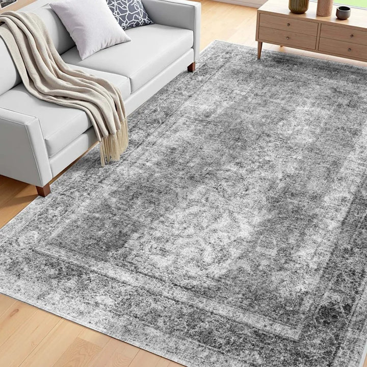 VEVOR Area Rug, 5 x 7 ft Large Washable Rug, Non-Slip and Tear-Resistant Soft Carpet, Pet & Child Friendly Modern Area Rugs, Indoor Mat for Bedroom, Office, Living Room, Kids Room, Entryway, Blue