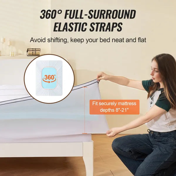 VEVOR Mattress Topper Premium Memory Foam Fiber Fill King Size 4 in Thickness