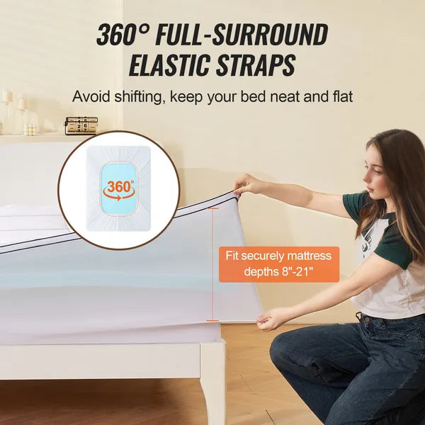 VEVOR Mattress Topper Premium Memory Foam Fiber Fill Queen Size 4 in Thickness