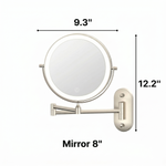 Dimension diagram of the wall mounted LED makeup mirror showing width and height measurements