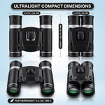 Waterproof, anti-fog binoculars shown outdoors in rainy conditions