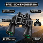 Waterproof, anti-fog binoculars shown outdoors in rainy conditions