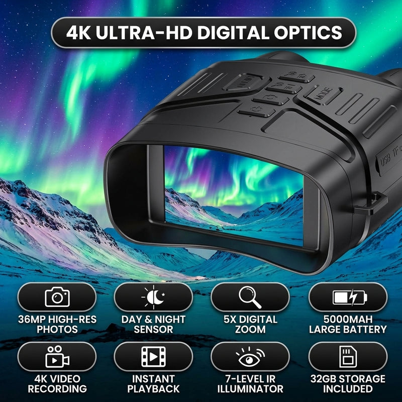 Waterproof, anti-fog binoculars shown outdoors in rainy conditions