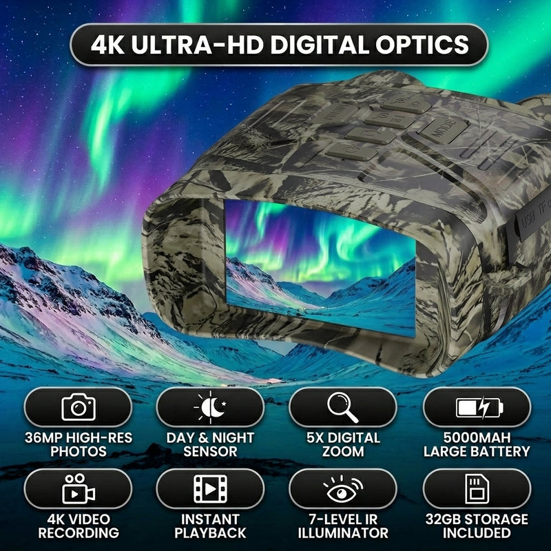 Waterproof, anti-fog binoculars shown outdoors in rainy conditions