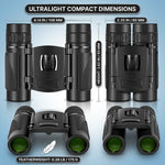 Waterproof, anti-fog binoculars shown outdoors in rainy conditions
