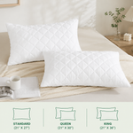 Close-up detail of the honeycomb quilting and soft fill inside the mattress protector