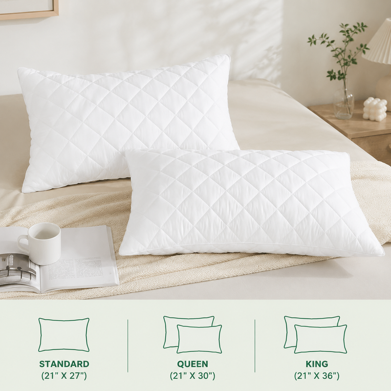 Close-up detail of the honeycomb quilting and soft fill inside the mattress protector