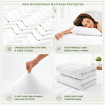 Bare feet on the skin-friendly quilted surface of the mattress protector