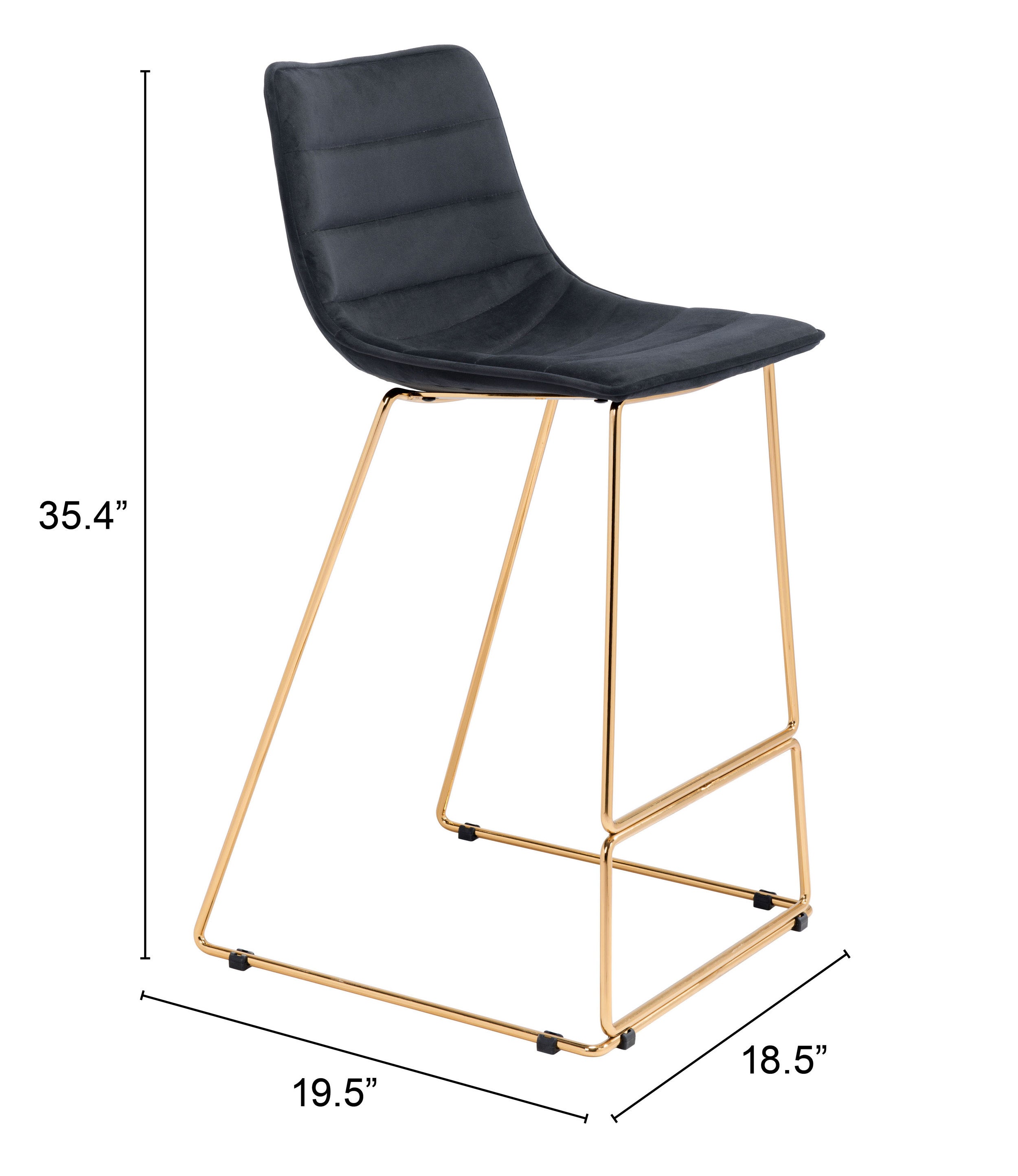 Adele Barstool (Set of 2) Black & Gold