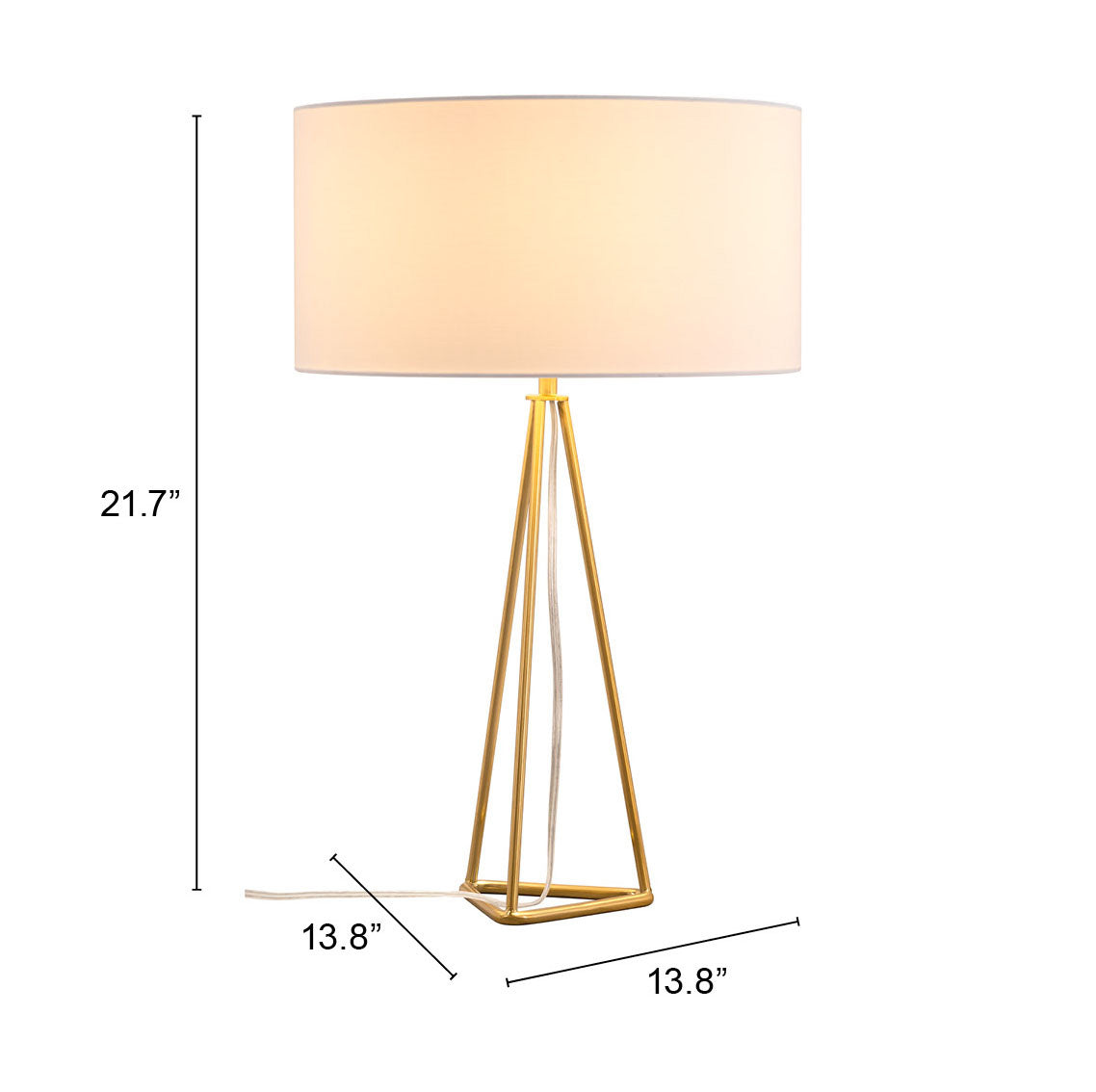 Sascha Table Lamp White & Brass