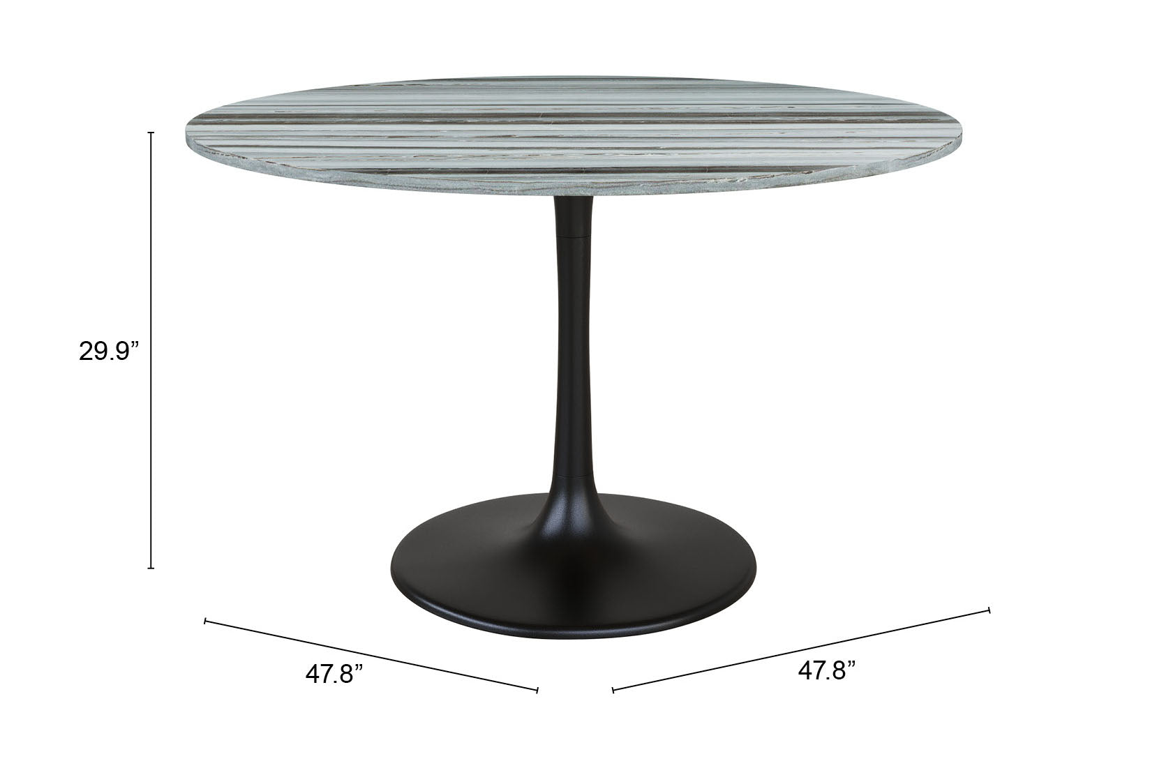 Central City Dining Table Gray & Black